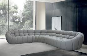 modern light grey curved sectional sofa