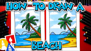 how to draw a beach landscape you