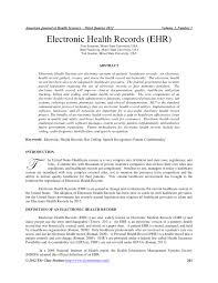 Pdf Electronic Health Records Ehr