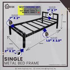 single steel bed frame lazada