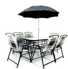 Umbrella And 6 Folding Chairs