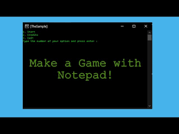 make a game with notepad you