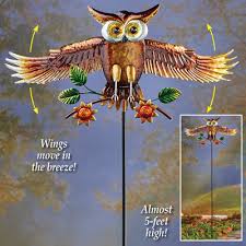 Flying Metal Owl Garden Ornament Off 53