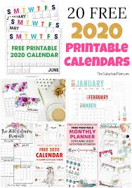 20 free printable 2020 calendars the