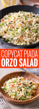 copycat piada orzo salad the chunky chef