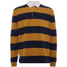 lacoste striped cotton rugby shirt