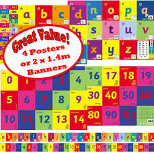 Numbers And Alphabet Banner 4 Poster Set