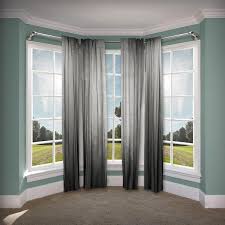 bay window single curtain rod