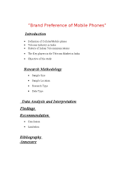 Download A Project Report On Brand Preference Of Mobile Phones Among