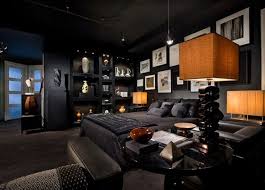 bedrooms with black furniture
