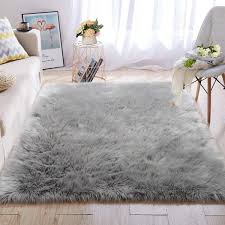 ft sheepskin faux furry cozy area rug