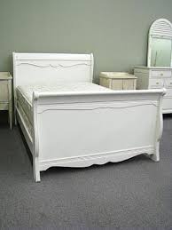 white painted antique style sleigh bed