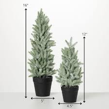 Green Artificial Snowy Pine Tree