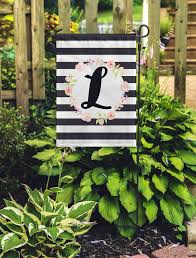 Monogrammed Garden Flag Fl Striped