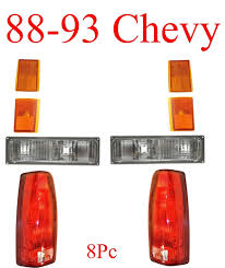 94 98 Chevy 8pc Head Light Parking Side Amber Light Kit