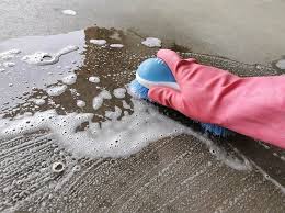 how to clean oil off a concrete garage