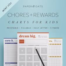 Mini Kids Chores List Kids Chore Chart Cleaning Checklist Reward Chart Behavior Chart Family Chore Chart Weekly To Do List Chore List