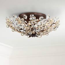 Department searchlight electric fisherman 4301ru rustic metal pendant ceiling light. Crystal Blooms 21 Wide Weathered Brown Ceiling Light 71c16 Lamps Plus