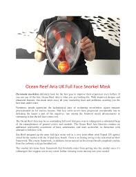 Ocean Reef Aria Uk Full Face Snorkel Mask