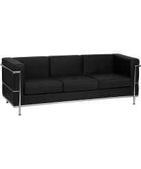 contemporary black leather sofa with