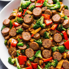 andouille sausage and vegetable stir