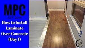 how to install laminate over concrete