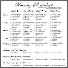 House Cleaning Schedule Antific Info