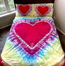 heart tie dye 5 pc kids twin bed set