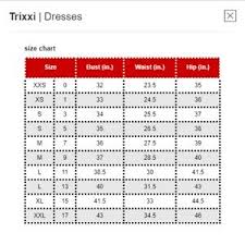 Trixxi Dresses Size Chart Best Dresses 2019