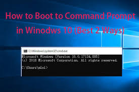to boot to command prompt in windows 10