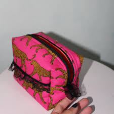 handmade hot pink cheetah makeup bag