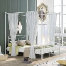 Elegant Queen Metal Canopy Bed Frame