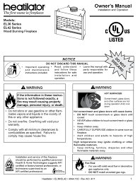 heatilator el36 series owner s manual