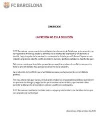 ¿qué está pasando en barna ciudad y en sus barrios? Fc Barcelona Auf Twitter Comunicado Del Fc Barcelona La Prision No Es La Solucion