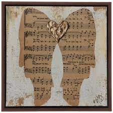 angel wings hymnal canvas wall decor