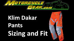 Klim Dakar Pants Sizing And Fit Guide