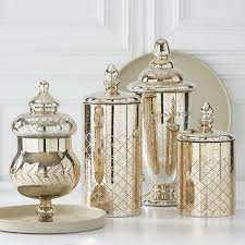 Antique Inspired Mercury Glass Jars Set