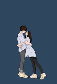 graphic art cute couple in