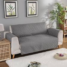 cotton quilted sofa cover grey color