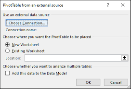 pivottable with an external data source