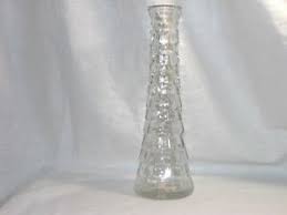 vintage bud vase clear glass 9 tall