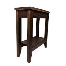 Small Walnut End Table With Storage