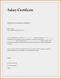Proof Of Employment And Salary Letter Template Examples