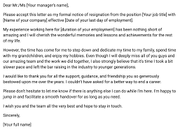 resignation letter with templates