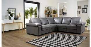 seater gray italian leather corner sofa set