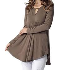 Henleys Toimoth Women Loose Solid Long Sleeve O Neck Hollow Out Long Blouse Casual Tops Shirts Khaki 5xl