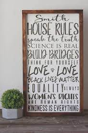 social justice house rules sign family