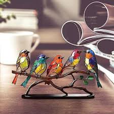Haburn Stained Glass Birds On Branch