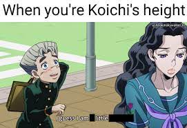 Even though Koichi is 5'2 he looks like he's 3'6 : r/ShitPostCrusaders