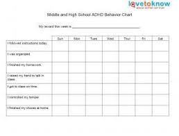 Weekly Behavior Chart Middle School Bedowntowndaytona Com